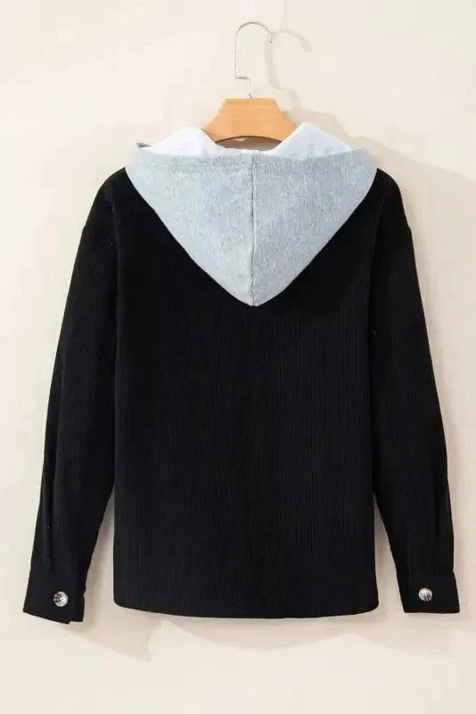 Corduroy Jackets Hooded Corduroy Shacket