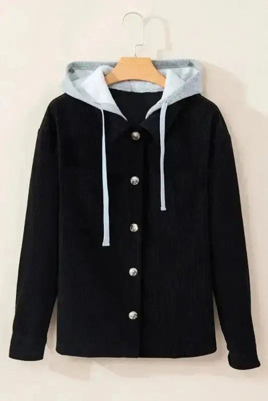 Corduroy Jackets Hooded Corduroy Shacket