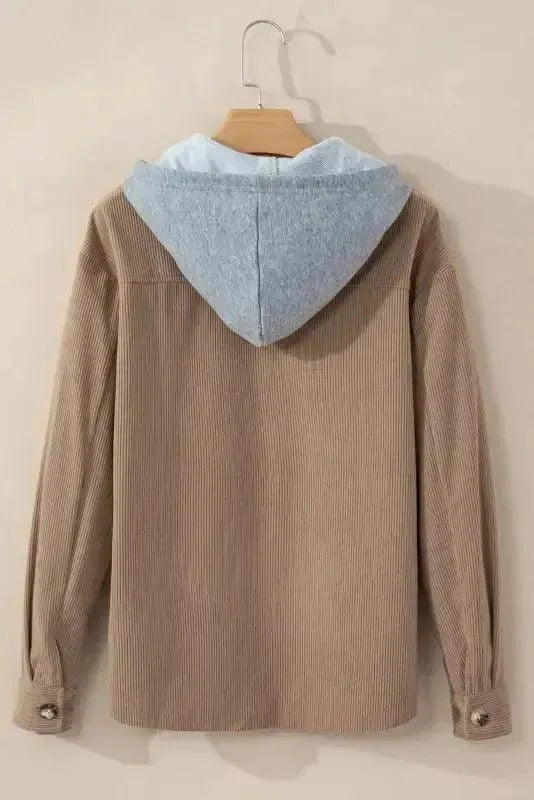 Corduroy Jackets Hooded Corduroy Shacket