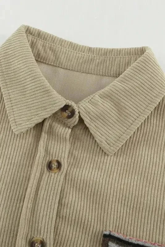 Corduroy Jackets Khaki Aztec Corduroy Shacket