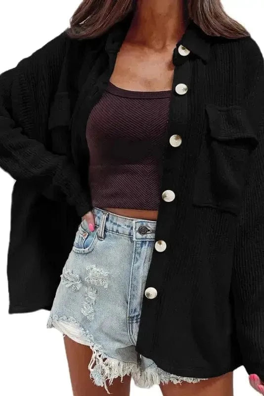 Corduroy Jackets Retro Buttoned Corduroy Shacket