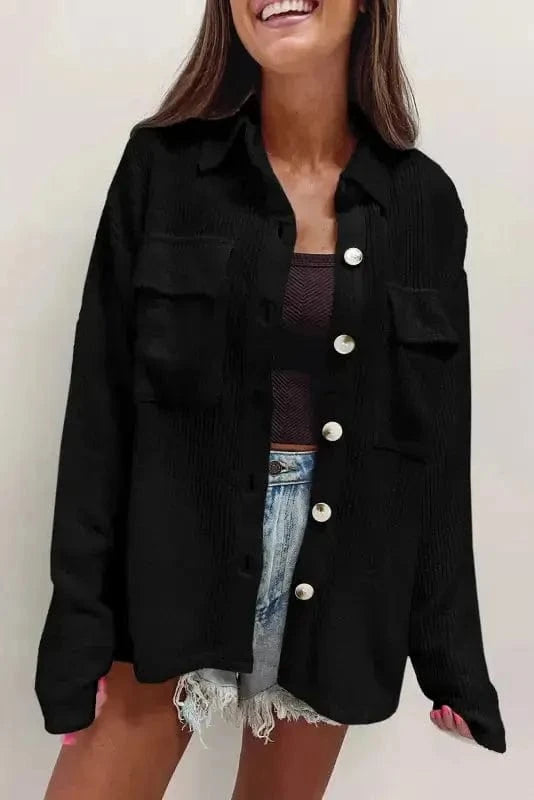 Corduroy Jackets Retro Buttoned Corduroy Shacket
