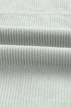 Corduroy Jackets Sky Blue Raw Hem Flap Pockets Cropped Corduroy Jacket