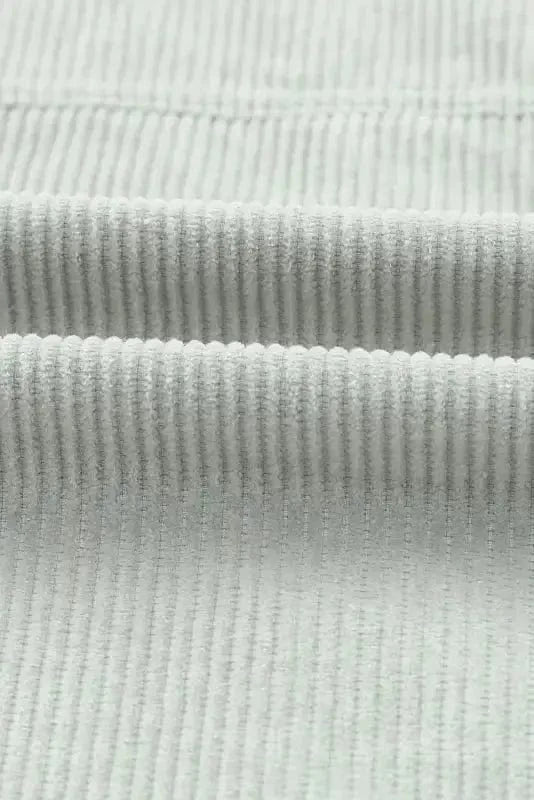 Corduroy Jackets Sky Blue Raw Hem Flap Pockets Cropped Corduroy Jacket