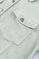 Corduroy Jackets Sky Blue Raw Hem Flap Pockets Cropped Corduroy Jacket