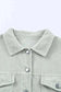 Corduroy Jackets Sky Blue Raw Hem Flap Pockets Cropped Corduroy Jacket