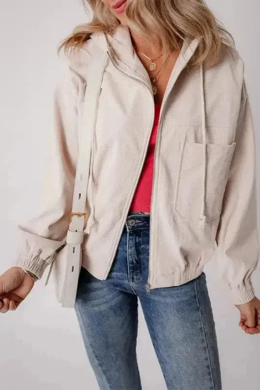 Corduroy Jackets Teal Trek Hooded Jacket