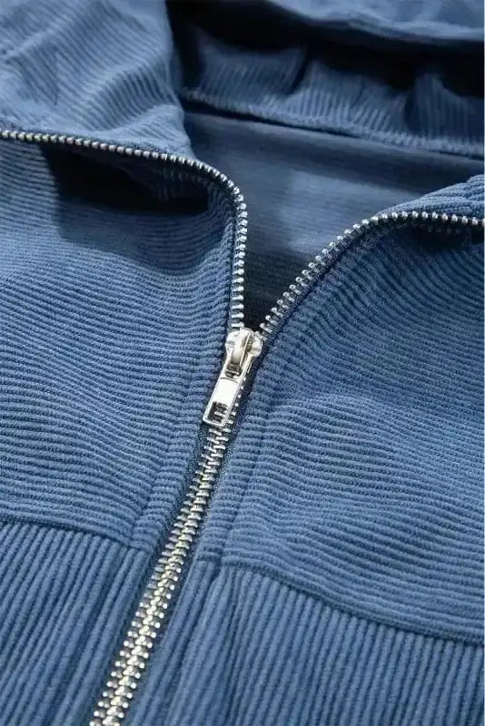 Corduroy Jackets Teal Trek Hooded Jacket