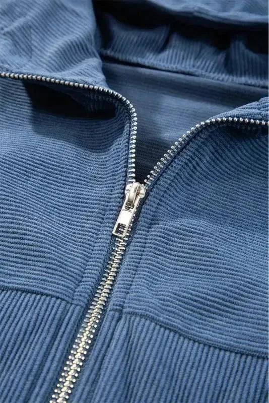 Corduroy Jackets Teal Trek Hooded Jacket