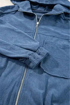 Corduroy Jackets Teal Trek Hooded Jacket