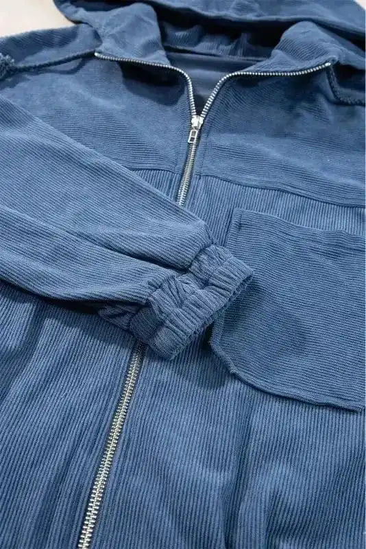 Corduroy Jackets Teal Trek Hooded Jacket