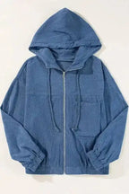 Corduroy Jackets Teal Trek Hooded Jacket