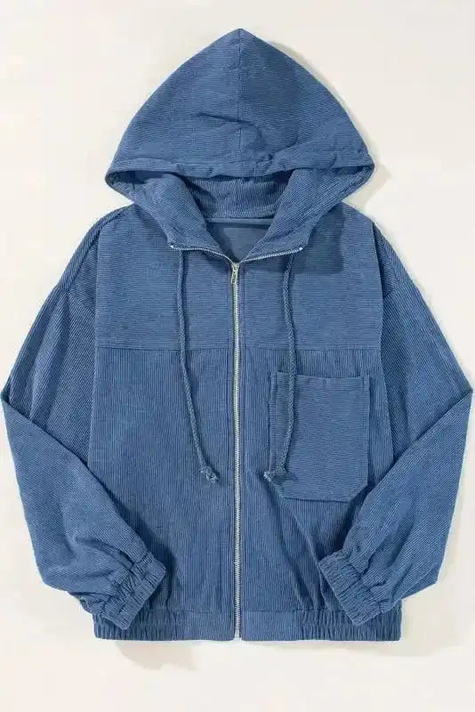 Corduroy Jackets Teal Trek Hooded Jacket
