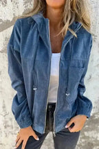 Corduroy Jackets Teal Trek Hooded Jacket