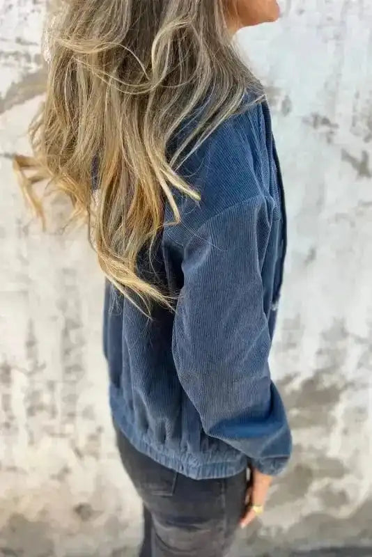 Corduroy Jackets Teal Trek Hooded Jacket