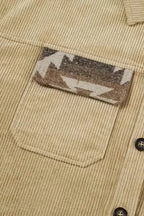 Corduroy Jackets Western Corduroy Jacket - Khaki Aztec Patchwork