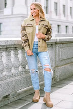 Corduroy Jackets Western Corduroy Jacket - Khaki Aztec Patchwork