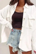 Corduroy Jackets White / S / 85%Polyester+10%Viscose+5%Elastane Vanilla Vogue Corduroy Jacket