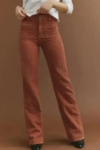 Corduroy Pants Brown / S / 95%Polyester+5%Elastane Pinnacle Pocket Corduroy Trousers