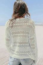 Cover-Ups Hollow Out Crochet Loose Fit Sweater