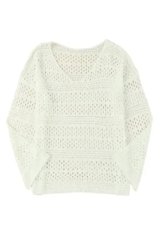Cover-Ups Hollow Out Crochet Loose Fit Sweater