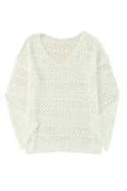 Cover-Ups Hollow Out Crochet Loose Fit Sweater