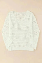 Cover-Ups Hollow Out Crochet Loose Fit Sweater