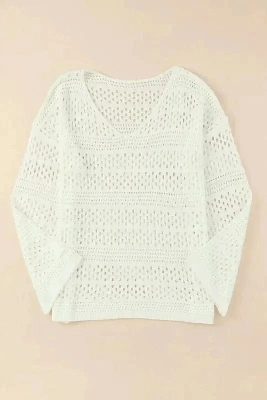 Cover-Ups Hollow Out Crochet Loose Fit Sweater