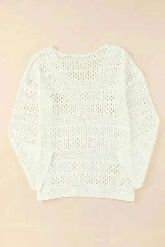 Cover-Ups Hollow Out Crochet Loose Fit Sweater