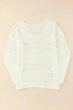 Cover-Ups Hollow Out Crochet Loose Fit Sweater