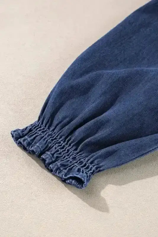 Denim Blouses Blue Belle Smocked Denim Blouse