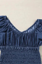Denim Blouses Blue Belle Smocked Denim Blouse