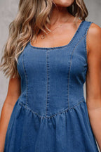Denim Dresses Bowback Denim A-Line Dress