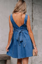 Denim Dresses Bowback Denim A-Line Dress
