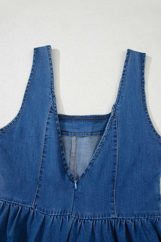 Denim Dresses Bowback Denim A-Line Dress
