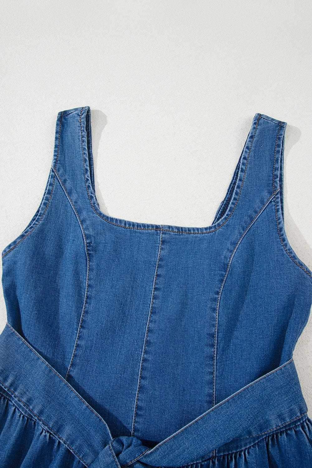 Denim Dresses Bowback Denim A-Line Dress