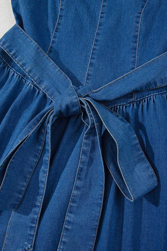 Denim Dresses Bowback Denim A-Line Dress