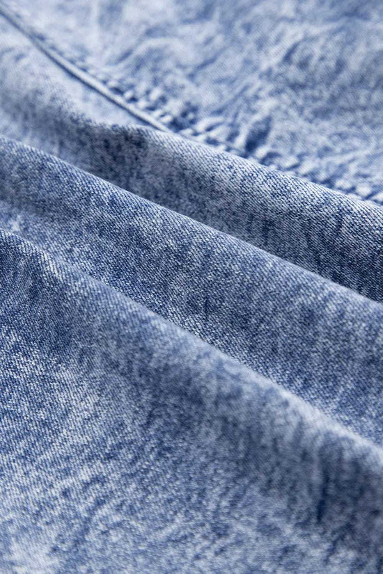 Denim Dresses Bustier Mini Denim Dress - Chic and Edgy