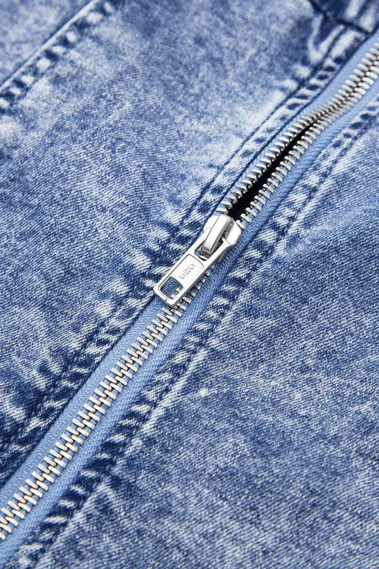 Denim Dresses Bustier Mini Denim Dress - Chic and Edgy