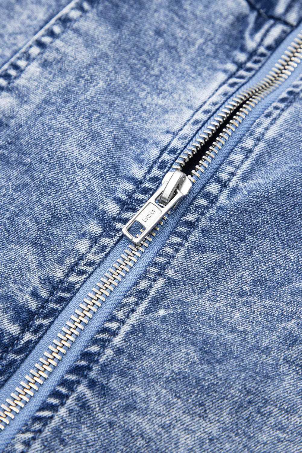 Denim Dresses Bustier Mini Denim Dress - Chic and Edgy