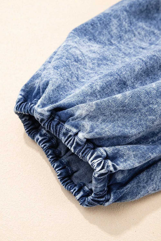 Denim Dresses Bustier Mini Denim Dress - Chic and Edgy