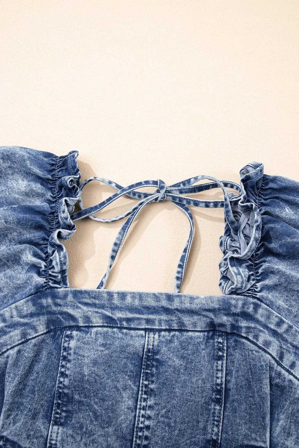 Denim Dresses Bustier Mini Denim Dress - Chic and Edgy