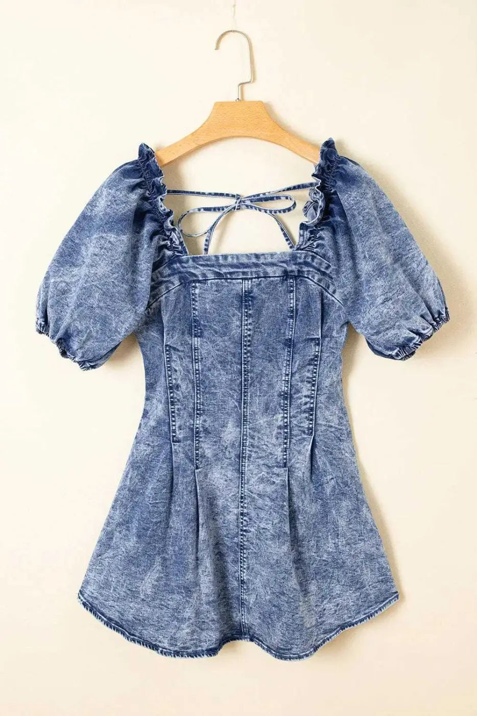 Denim Dresses Bustier Mini Denim Dress - Chic and Edgy
