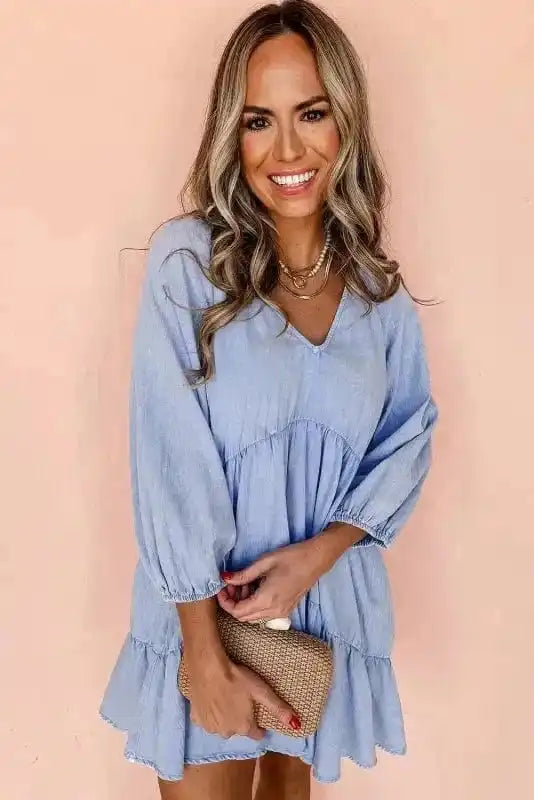 Denim Dresses Chambray Charm Mini Dress