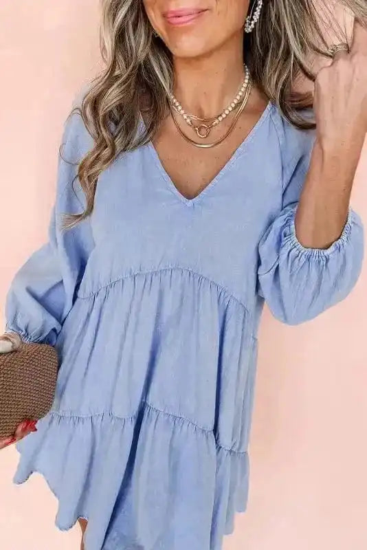 Denim Dresses Chambray Charm Mini Dress