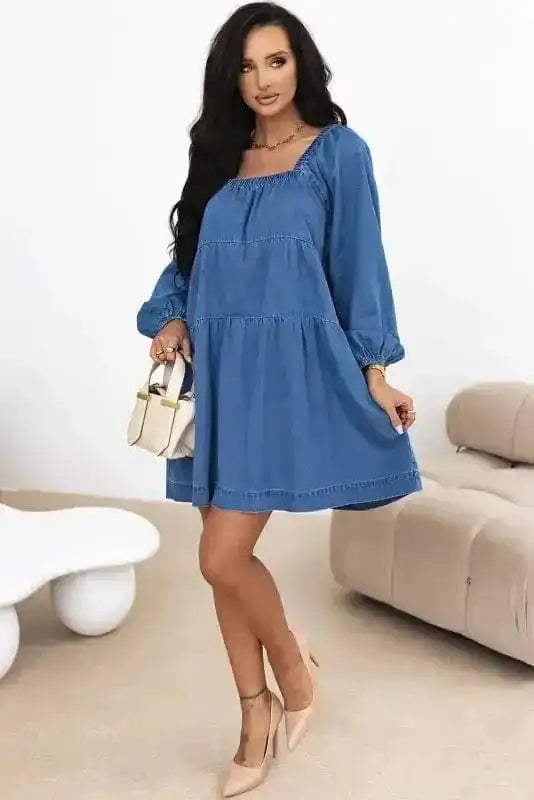 Denim Dresses Comfort-Fit Mini Denim Dress