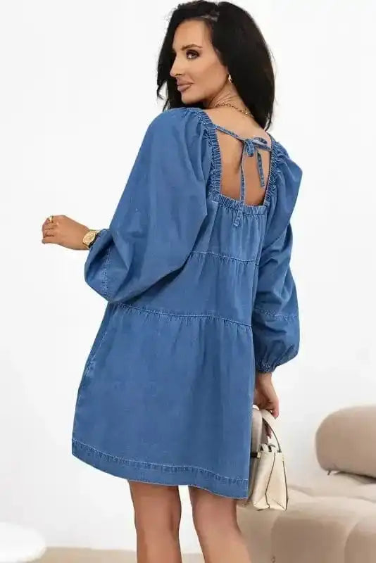 Denim Dresses Comfort-Fit Mini Denim Dress