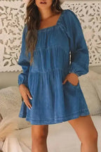 Denim Dresses Comfort-Fit Mini Denim Dress