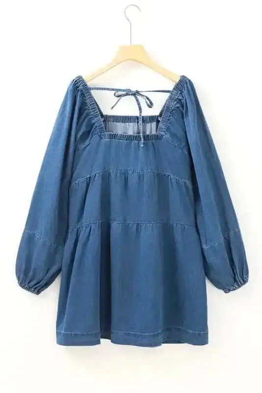 Denim Dresses Comfort-Fit Mini Denim Dress
