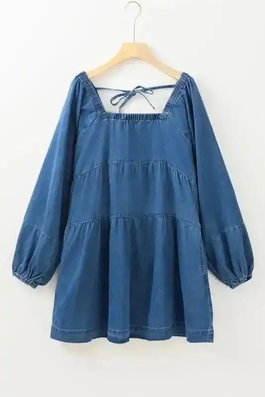 Denim Dresses Comfort-Fit Mini Denim Dress